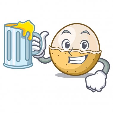 Suyu longan meyve maskot karikatür ile