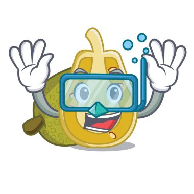 Dalış nefesi karakter karikatür tarzı vektör çizim