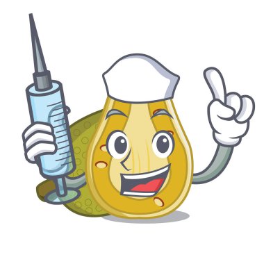 Hemşire nefesi karakter karikatür tarzı vektör çizim