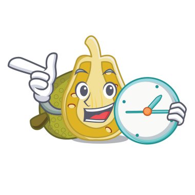 Saat nefesi karakter karikatür tarzı vektör çizim ile