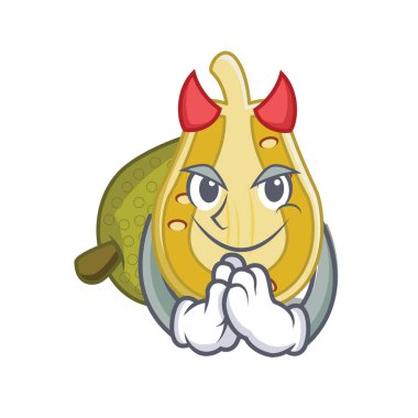 Şeytanın nefesi maskot karikatür tarzı vektör çizim