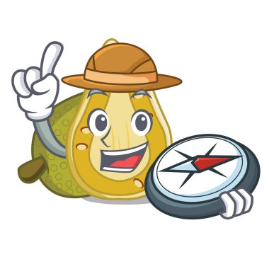 Explorer nefesi maskot karikatür tarzı vektör çizim