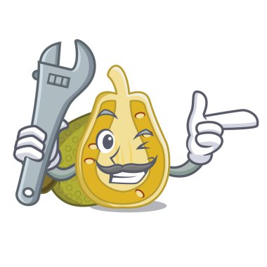 Mekanik nefesi maskot karikatür tarzı vektör çizim