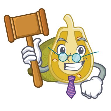 Yargıç nefesi maskot karikatür tarzı vektör çizim