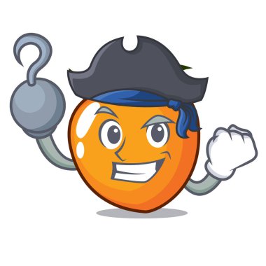 Korsan Trabzon hurması karakter karikatür tarzı vektör çizim