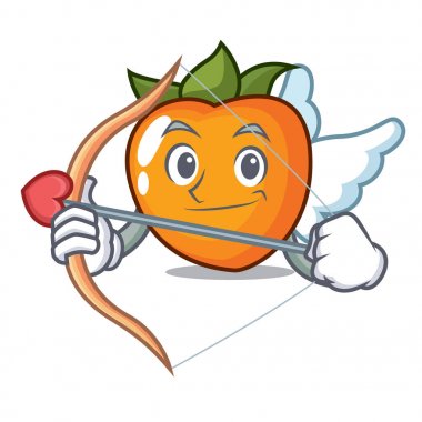 Aşk tanrısı Trabzon hurması karakter karikatür tarzı vektör çizim