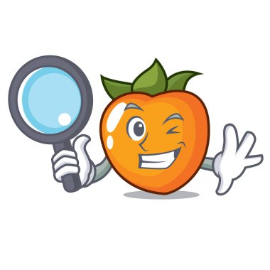 Dedektif Trabzon hurması karakter karikatür tarzı vektör çizim