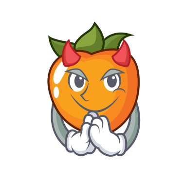 Şeytan Trabzon hurması maskot karikatür tarzı vektör çizim