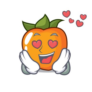 Aşk Trabzon hurması maskot karikatür tarzı vektör çizim içinde