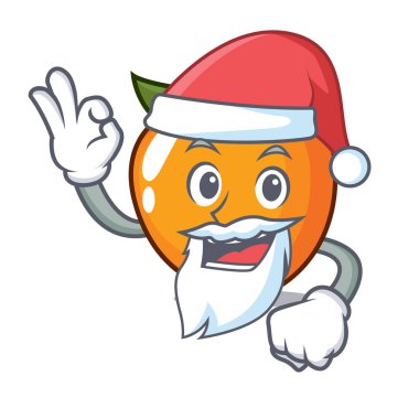 Santa Trabzon hurması maskot karikatür tarzı vektör çizim