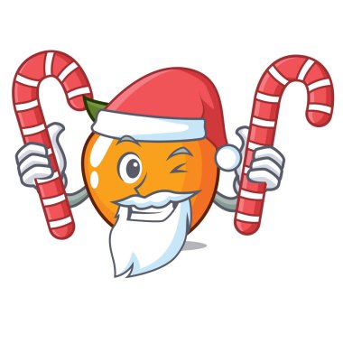 Santa şeker Trabzon hurması maskot karikatür tarzı vektör çizim ile