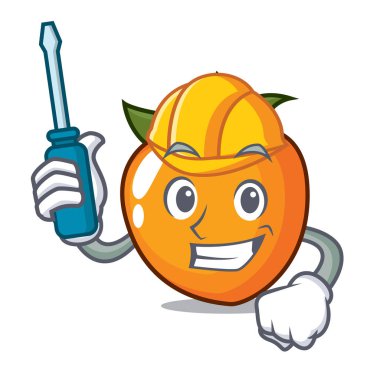 Otomotiv Trabzon hurması maskot karikatür tarzı vektör çizim