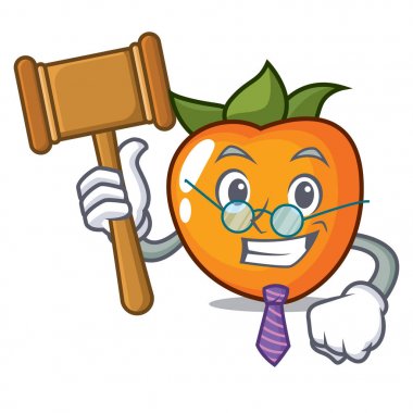 Yargıç Trabzon hurması maskot karikatür tarzı vektör çizim