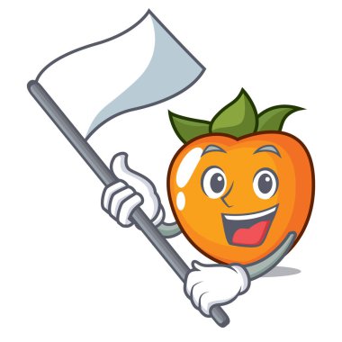 Bayrak Trabzon hurması maskot karikatür tarzı vektör çizim ile