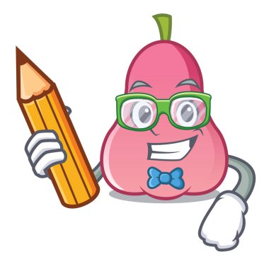 Öğrenci rose apple karakter karikatür vektör çizim
