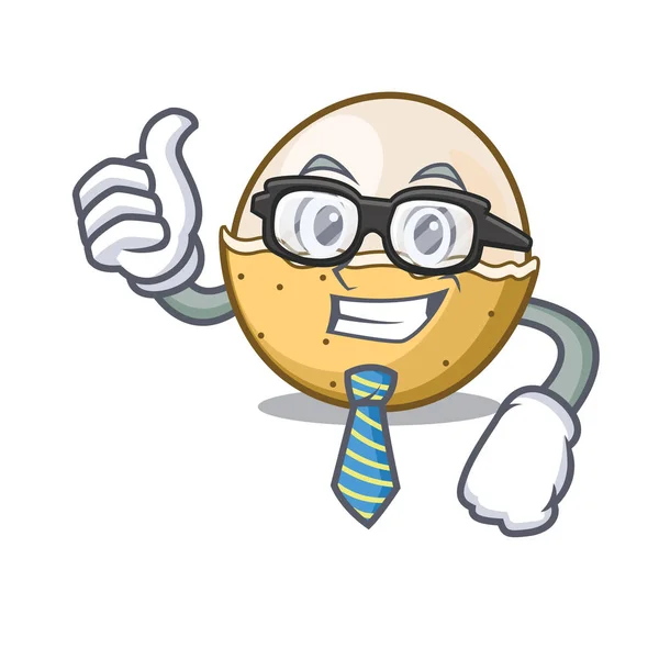 Businessman longan fruit character cartoon — Stock Vector