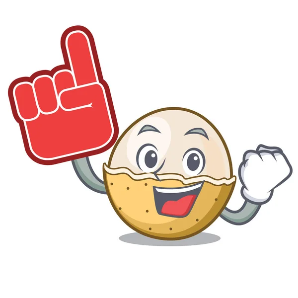 Espuma dedo longan fruta mascota de dibujos animados — Vector de stock