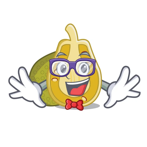 Ilustrasi Vektor Gaya Kartun Karakter Geek Jackfruit - Stok Vektor