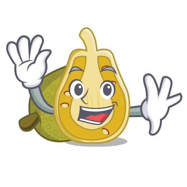 Sventolando Jackfruit Personaggio Cartone Animato Stile Vettoriale Illustrazione — Vettoriale Stock