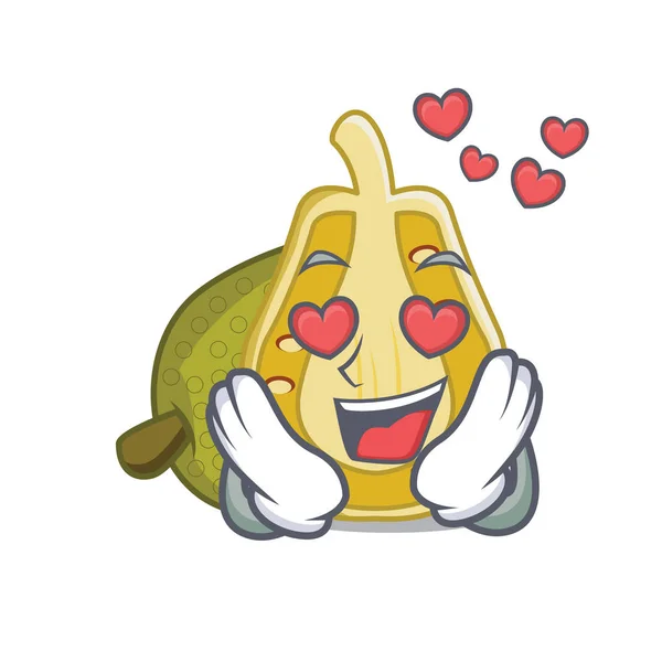Amore Jackfruit Mascotte Stile Cartone Animato Vettoriale Illustrazione — Vettoriale Stock