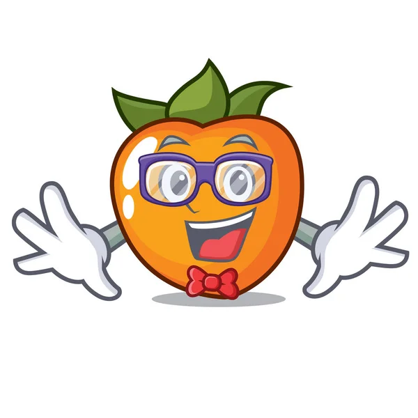 Geek Persimmon Karakter Cartoon Stijl Vectorillustratie — Stockvector