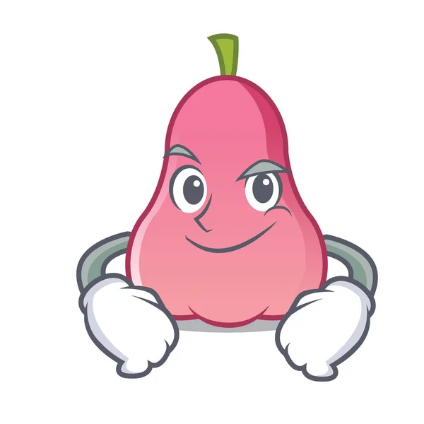 Smirking Rose Pomme Personnage Dessin Animé Vecteur Illustration — Image vectorielle