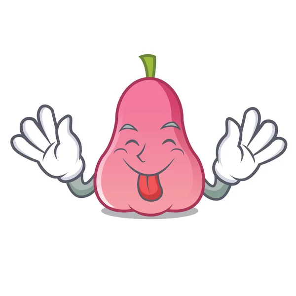 Lengua Fuera Rosa Manzana Mascota Dibujo Animado Vector Ilustración — Vector de stock