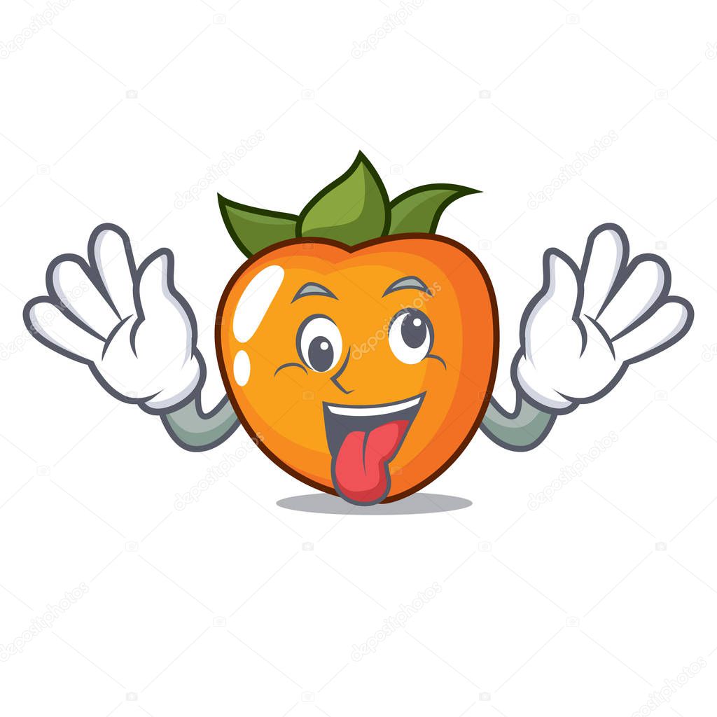 Crazy persimmon mascot cartoon style vector illustration