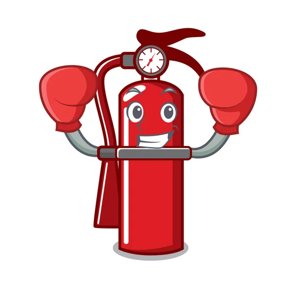 Πυγμαχία Πυροσβεστήρας Χαρακτήρα Καρτούν Εικονογράφηση Φορέα — Διανυσματικό Αρχείο