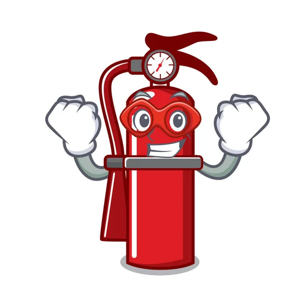 Σούπερ Ήρωας Πυροσβεστήρας Χαρακτήρα Καρτούν Εικονογράφηση Φορέα — Διανυσματικό Αρχείο