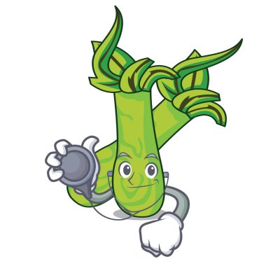 Doktor wasabi karakter karikatür tarzı vektör çizim