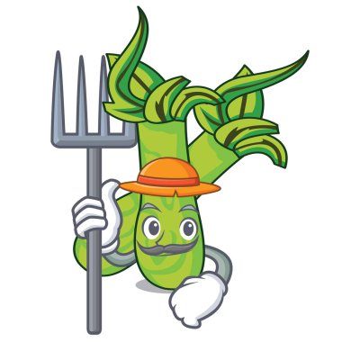 Kovboy wasabi karakter karikatür tarzı vektör çizim