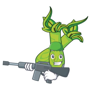 Ordu wasabi karakter karikatür tarzı vektör çizim
