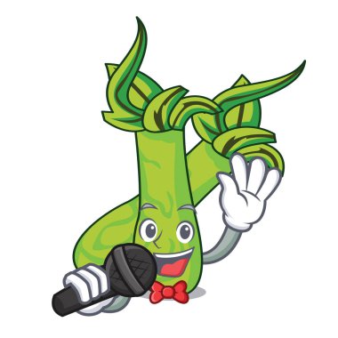 Şarkı wasabi maskot karikatür tarzı vektör çizim