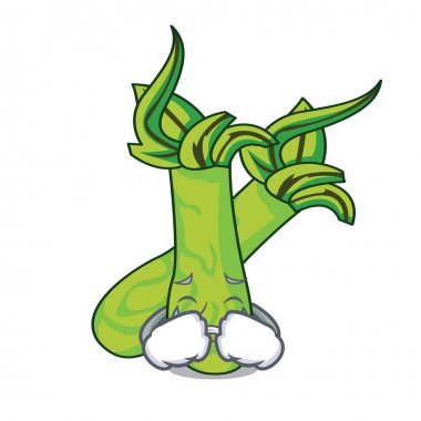 Wasabi maskot karikatür tarzı vektör çizim ağlıyor