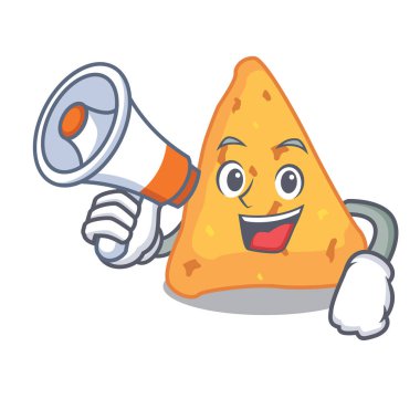 Megafon Nacho karakter karikatür tarzı vektör çizim ile