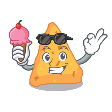 Dondurma Nacho karakter karikatür tarzı vektör çizim ile