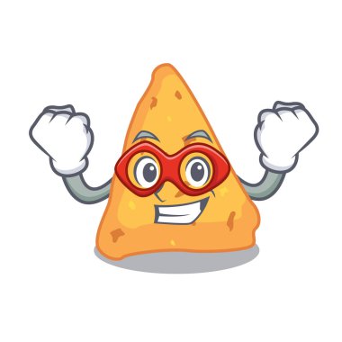 Süper kahraman Nacho karakter karikatür tarzı vektör çizim