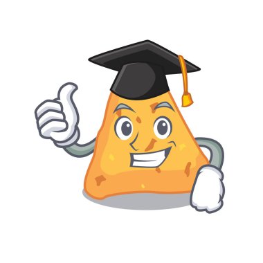 Mezuniyet Nacho karakter karikatür tarzı vektör çizim