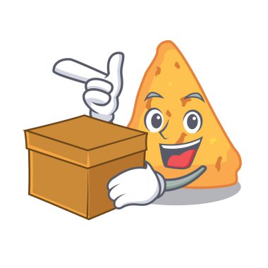 Kutu cips karakter karikatür tarzı vektör çizim ile