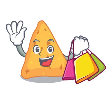 Alışveriş Nacho karakter karikatür tarzı vektör çizim