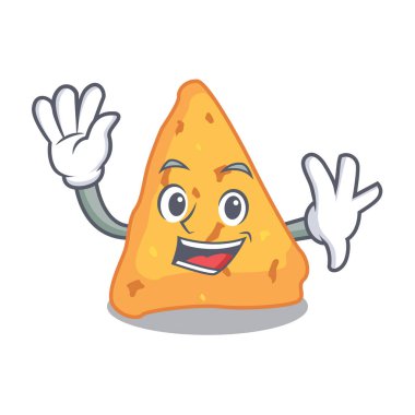 Nacho karakter karikatür tarzı vektör çizim sallayarak