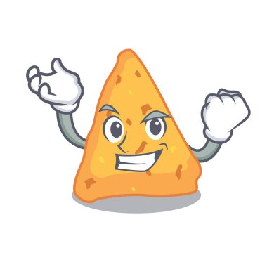 Başarılı Nacho karakter karikatür tarzı vektör çizim