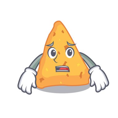 Korkarım Nacho maskot karikatür tarzı vektör çizim