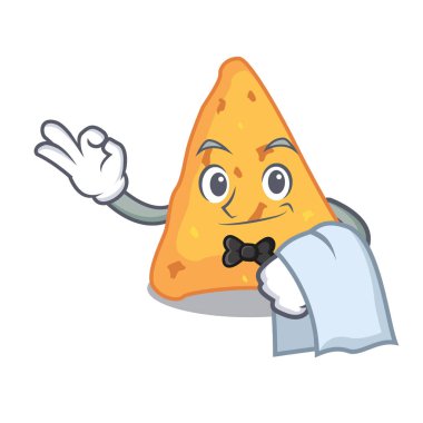 Garson Nacho maskot karikatür tarzı vektör çizim