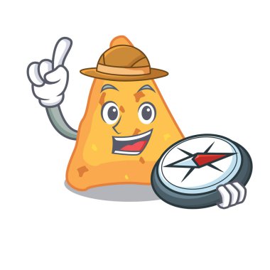 Explorer Nacho maskot karikatür tarzı vektör çizim