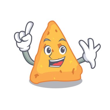 Parmak Nacho maskot karikatür tarzı vektör çizim
