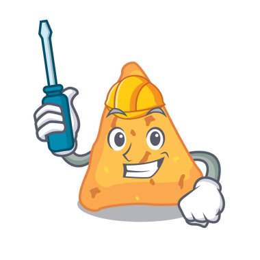 Otomotiv Nacho maskot karikatür tarzı vektör çizim