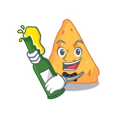 Bira Nacho maskot karikatür tarzı vektör çizim ile