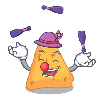 Nacho maskot karikatür tarzı vektör çizim hokkabazlık